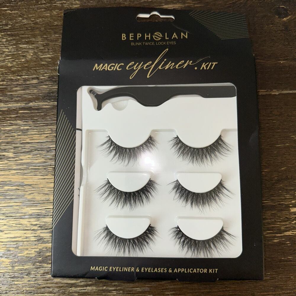Bepholan‎ Magic Eyeliner & Eyelashes + Applicator Kit 3 Pair